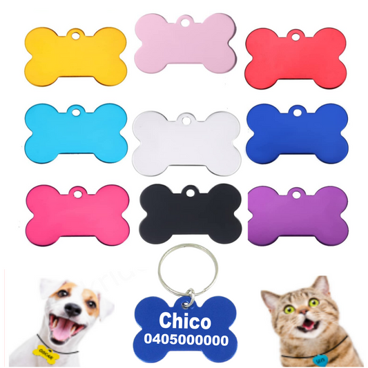 Pet Personalised Name Small Bone Tags 31*21mm (S)